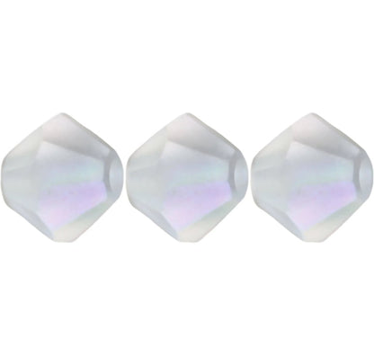 3mm Preciosa Bicones – Matte Crystal AB – Pack of 30