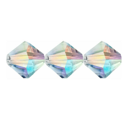 4mm Preciosa Bicones – Crystal AB – Pack of 30