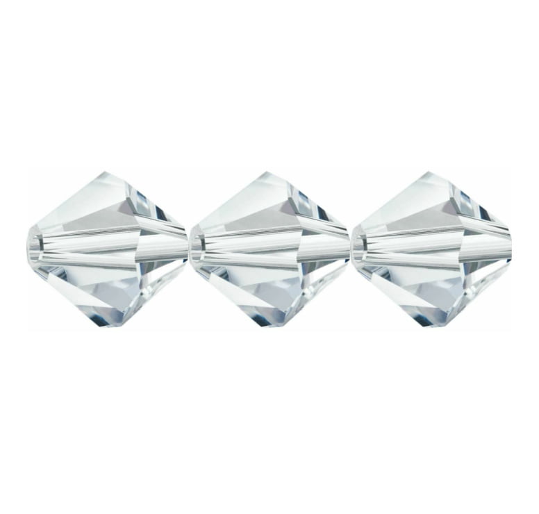 4mm Preciosa Bicones – Crystal – Pack of 30