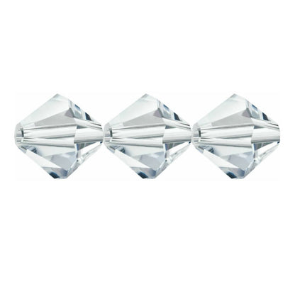 4mm Preciosa Bicones – Crystal – Pack of 30