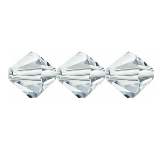 4mm Preciosa Bicones – Crystal – Pack of 30