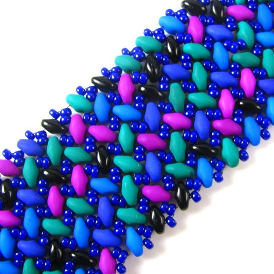 SuperDuo Herringbone Bracelet Pattern - Instant Download or Printed Copy