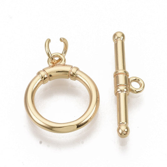 18k Gold Plated Plain Toggle Clasp 14mm