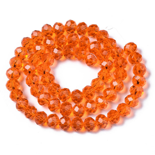 6x8mm Crystal Rondelle Bead Strand – Approx 62 Beads – Sun