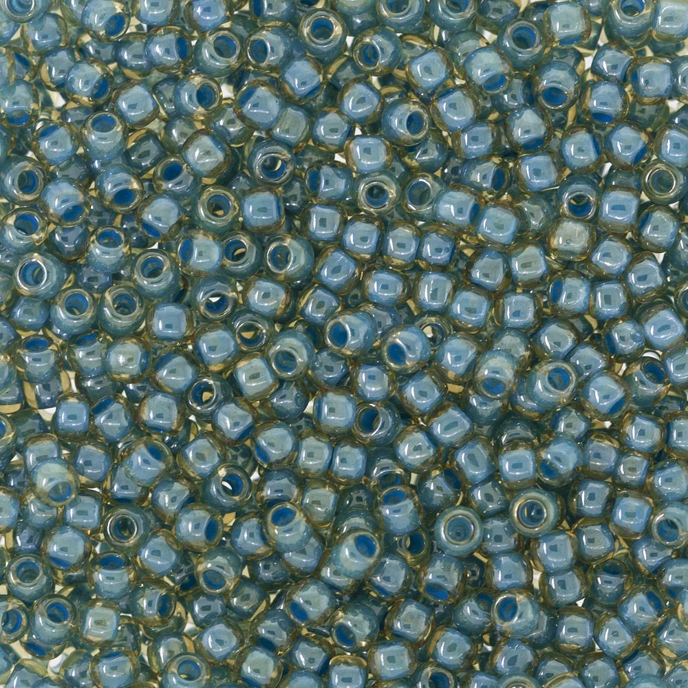 8/0 Toho Seed Beads - 10g Bag – Inside Colour Lined Jonquil Turquoise