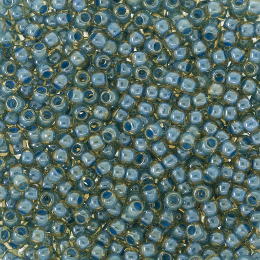 8/0 Toho Seed Beads - 10g Bag – Inside Colour Lined Jonquil Turquoise