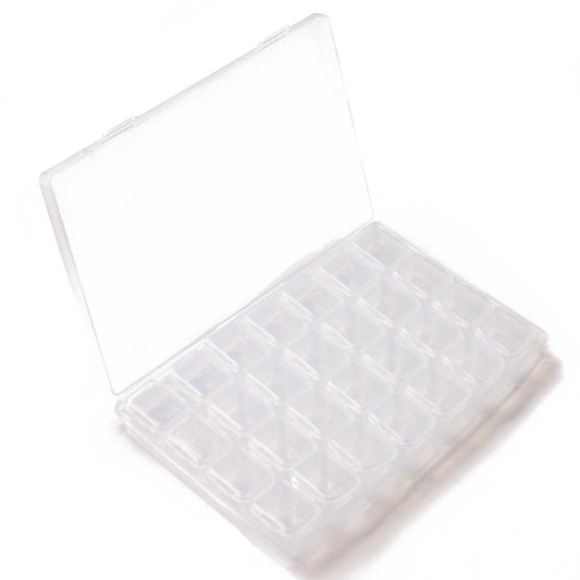 28-Compartment Bead Storage Box – Secure & Organized