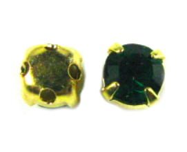 4mm Gold Plated Chaton Montee x 24 – Emerald