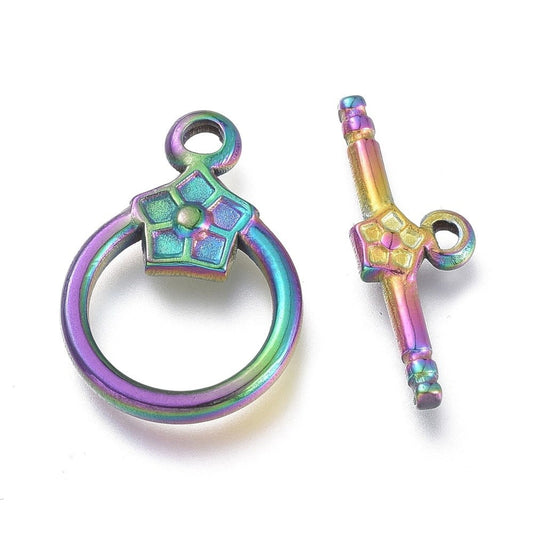 DuoChrome Petal Toggle Clasp 14mm