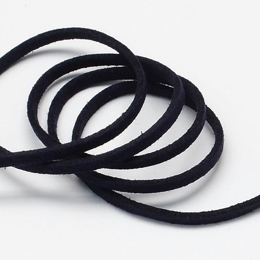 3mm Navy Blue Microfiber Suede per meter