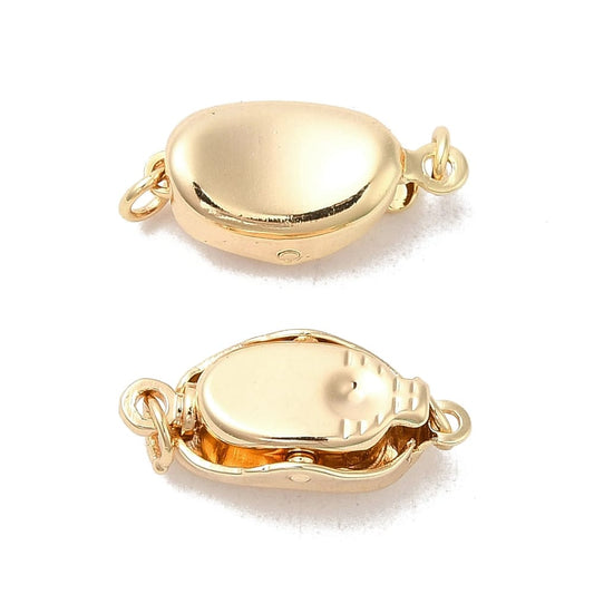 Gold Plated Oval Coffee Bean Box Clasp 8x16mm
