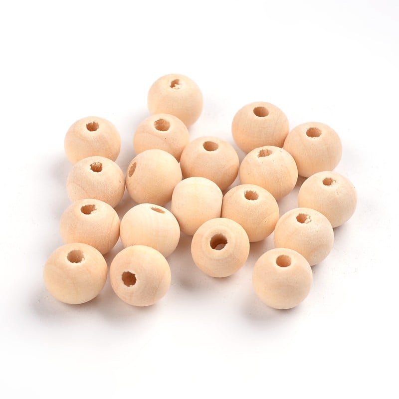 10mm Plain Wooden Round Beads – Pack of 10