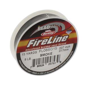 FireLine Braided Bead Thread 8lb – Smoke – 15yd Spool