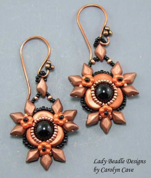 Firethorn Earring Pattern by Carolyn Cave - Downloadable