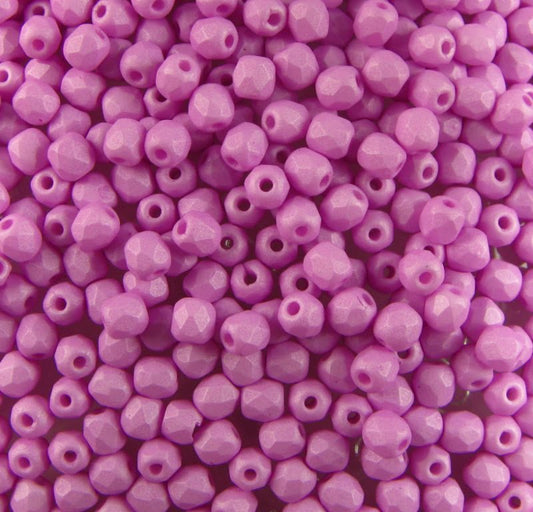3mm Czech Fire Polish – 02010/29561 – Matte Sugar Pink x 100