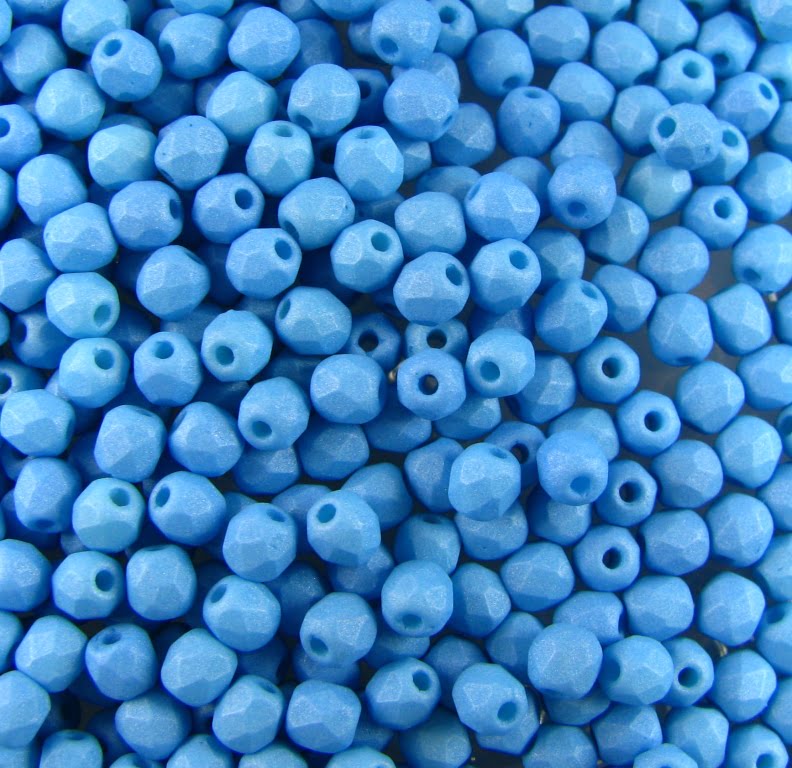 3mm Czech Fire Polish – 02010/29576 – Matte Cornflower x 100