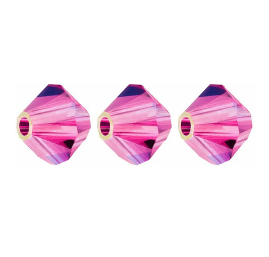 4mm Preciosa Bicones - Fuchsia - Pack of 30
