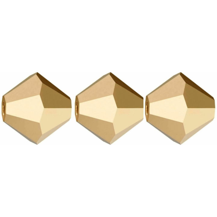 3mm Preciosa Bicones – Full Aurum – Pack of 30