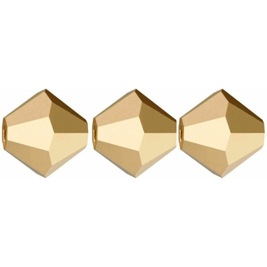 4mm Preciosa Bicones – Full Aurum – Pack of 30