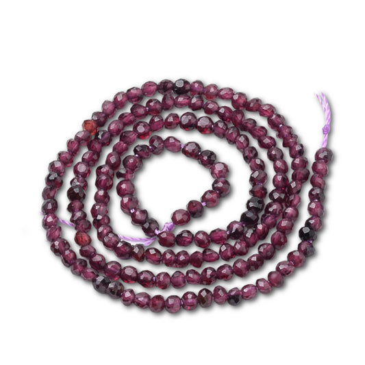 2.8x2.5mm Garnet Faceted Rondelle Bead Strand - Approx 160 Beads