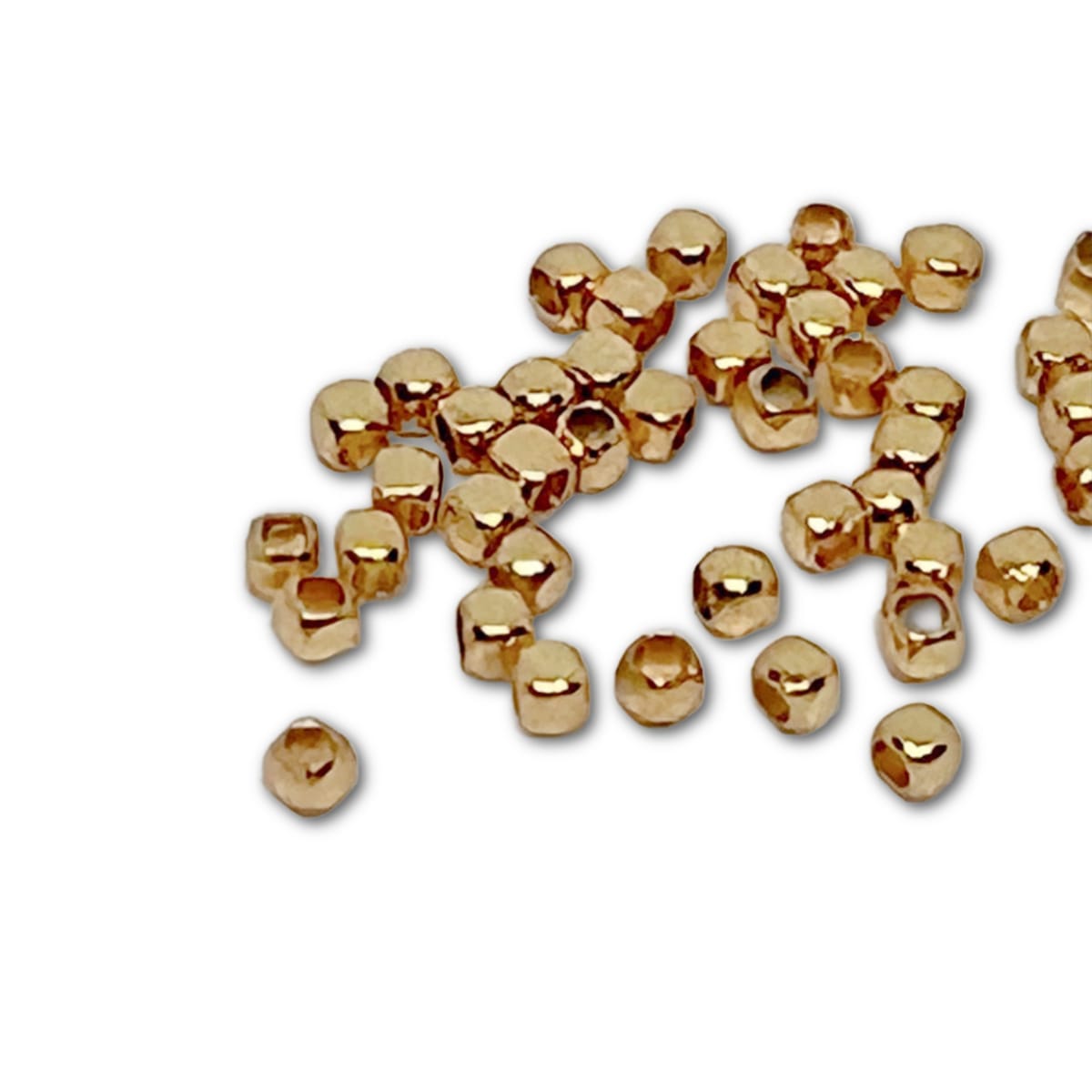 18k Gold Plated 2x2mm Cube Beads – Pack of 50