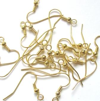 Gold Plated Earring Hooks - Pack of 20 (10 Pairs)