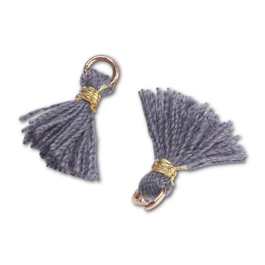 Mini Tassel 1.4cm - Grey - Pack of 10
