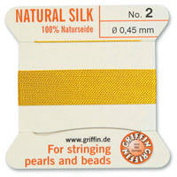 Griffin Silk Bead Cord No2 (0.45mm) - Amber