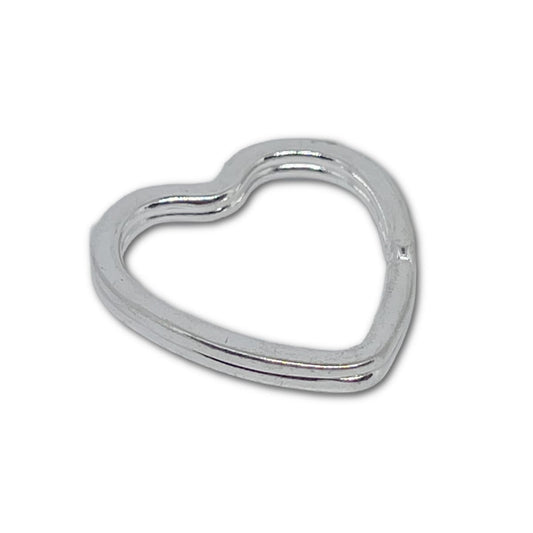 Silver Tone Heart Key Ring