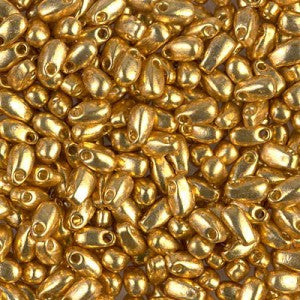 Miyuki Long Drops 3x5mm - 25g Bag - Duracoat Galvanized Gold