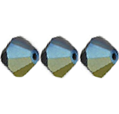 4mm Preciosa Bicones – Jet Matte AB – Pack of 30