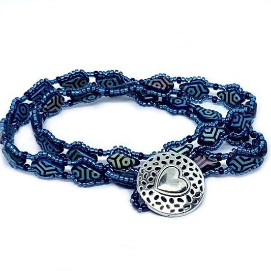 Beaded Wrap Bracelet with Kite Beads - Instant Download or Printed Copy