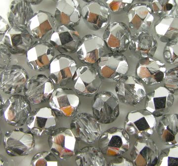 4mm Czech Fire Polish – 00030/27001 – Crystal Half Labrador x 100
