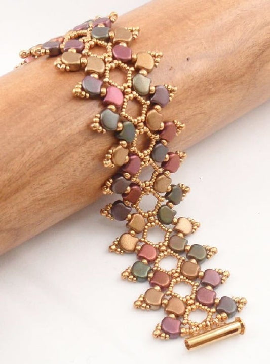 Lacey Ginko Bracelet Pattern - Instant Download - Free!