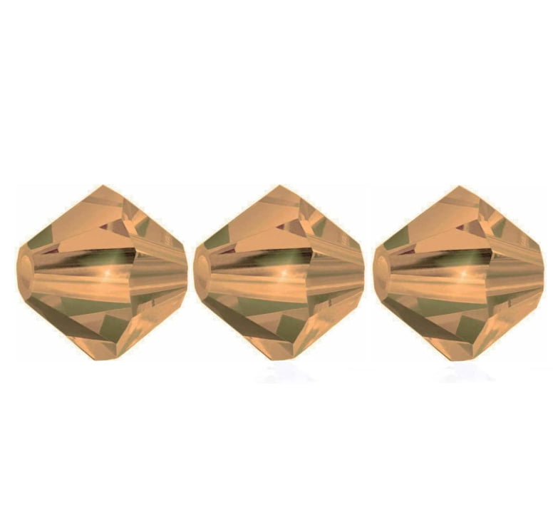 4mm Preciosa Bicones - Light Colorado Topaz - Pack of 30