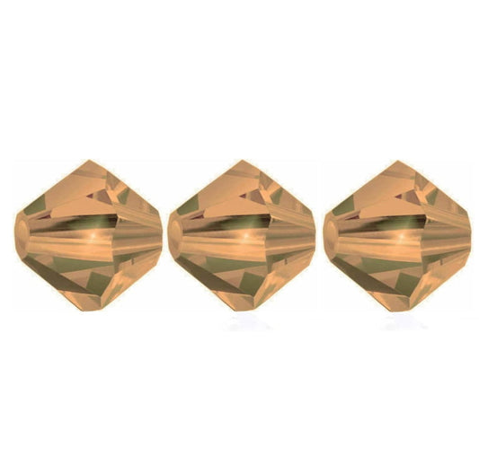 4mm Preciosa Bicones - Light Colorado Topaz - Pack of 30