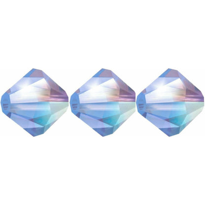 4mm Preciosa Bicones - Light Sapphire AB - Pack of 30