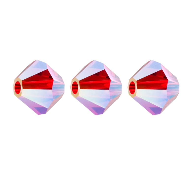 4mm Preciosa Bicones – Light Siam AB2X – Pack of 30