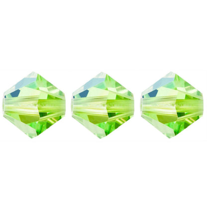 3mm Preciosa Bicones – Limecicle AB – Pack of 30