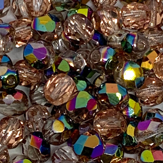 6mm Czech Fire Polish – 00030/28009 – Magic Capri Gold x 100
