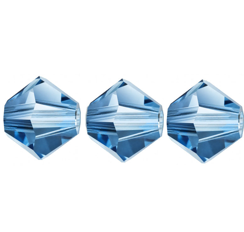 4mm Preciosa Bicones - Malibu Blue - Pack of 30