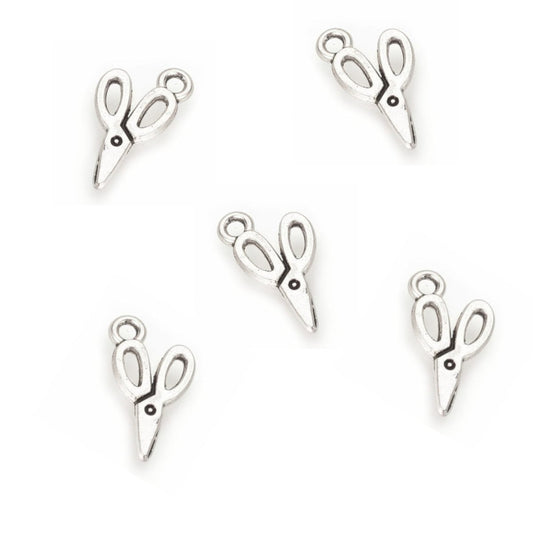 Antique Silver Mini Scissors Charm 15x9mm – Pack of 5