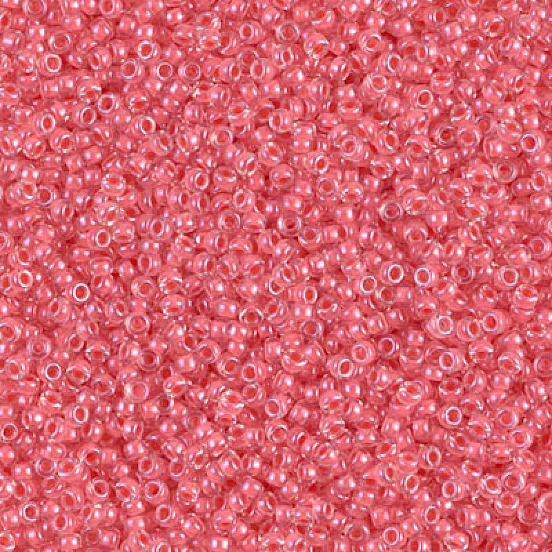 11/0 Miyuki Seed Beads - 25g Bag – Coral Lined Crystal - Colour 204