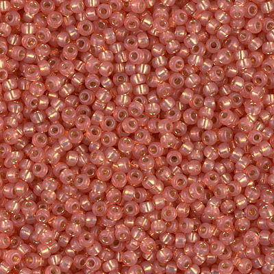 11/0 Miyuki Seed Beads - 25g Bag – Dyed Dark Peach Silver Lined Alabaster - Colour 553