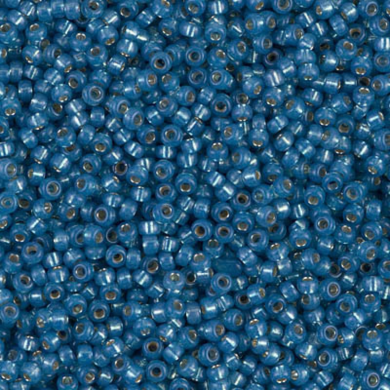 11/0 Miyuki Seed Beads 25g Bag – Dyed Denim Blue Silver Lined Alabaster - Colour 648