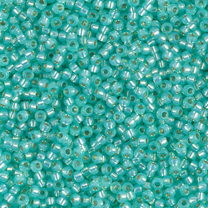 11/0 Miyuki Seed Beads - 25g Bag – Dyed Sea Green Silver Lined Alabaster - Colour 571