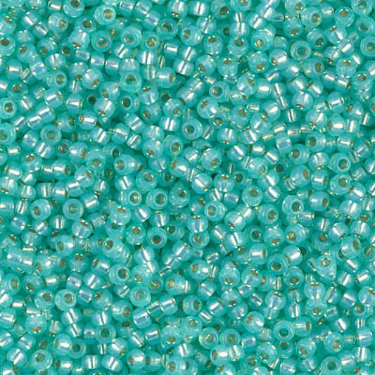 11/0 Miyuki Seed Beads - 25g Bag – Dyed Sea Green Silver Lined Alabaster - Colour 571