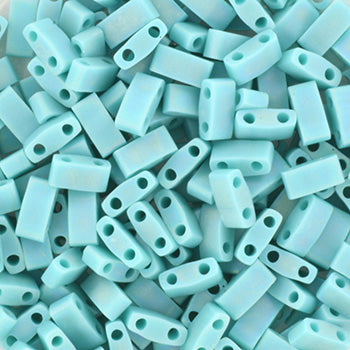 Miyuki Half Tila Beads - 5g Bag - Opaque Turquoise Green Matte AB