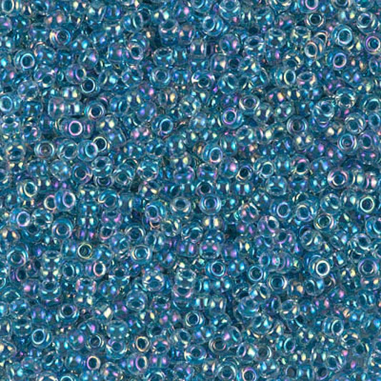 11/0 Miyuki Seed Beads 25g Bag – Marine Blue Lined Crystal AB- Colour 279