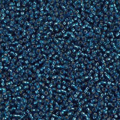 15/0 Miyuki Seed Beads - 5g Bag – Silver Lined Blue Zircon - Colour 1425